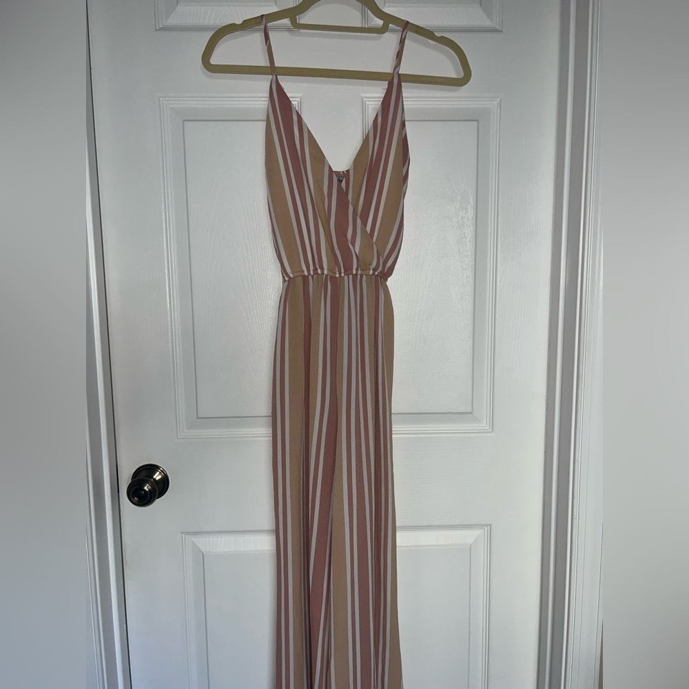 J For Justify Pink & Cream Jumpsuit